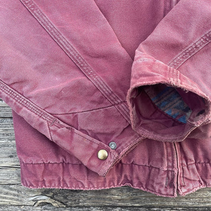 vintage carhartt j24 rdw aztec detroit jacket in redwood size medium