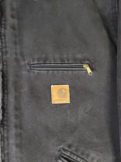 Vintage Carhartt J43 ONX Onyx Black Sandstone Detroit Jacket sz XL Blanket Lined