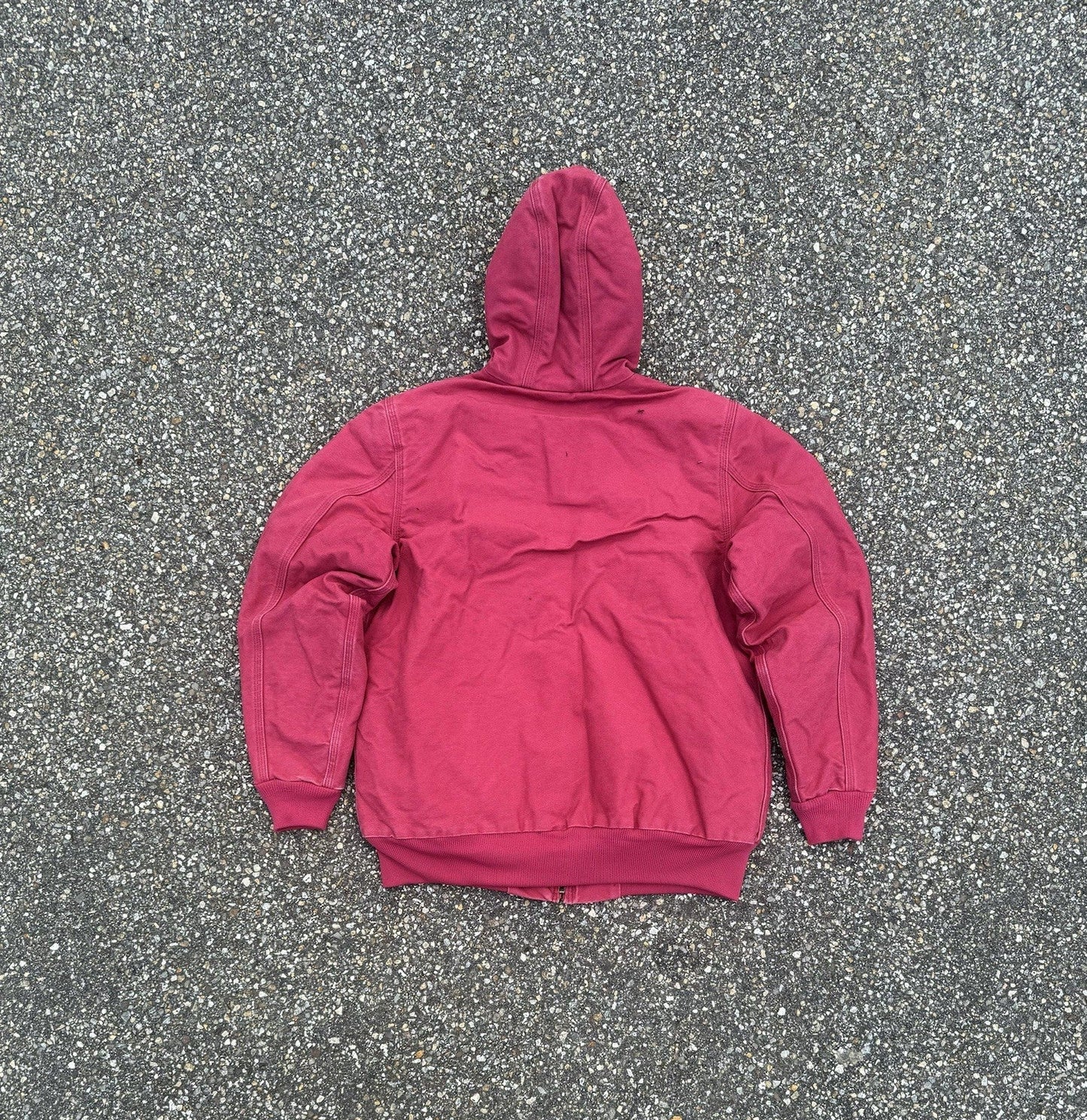 Vintage Carhartt Hooded Canvas Zip Up Jacket Women’s Size L Pink Active Vtg