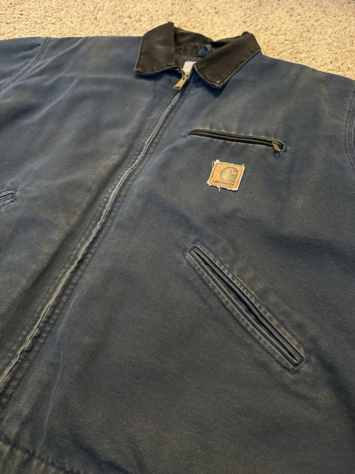 Vintage Carhartt J65 BLU Detroit Jacket blue Size XL RARE Blanket Lined