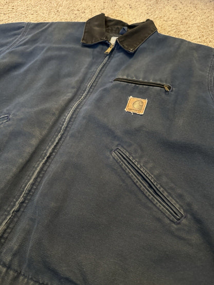 Vintage Carhartt J65 BLU Detroit Jacket blue Size XL RARE Blanket Lined