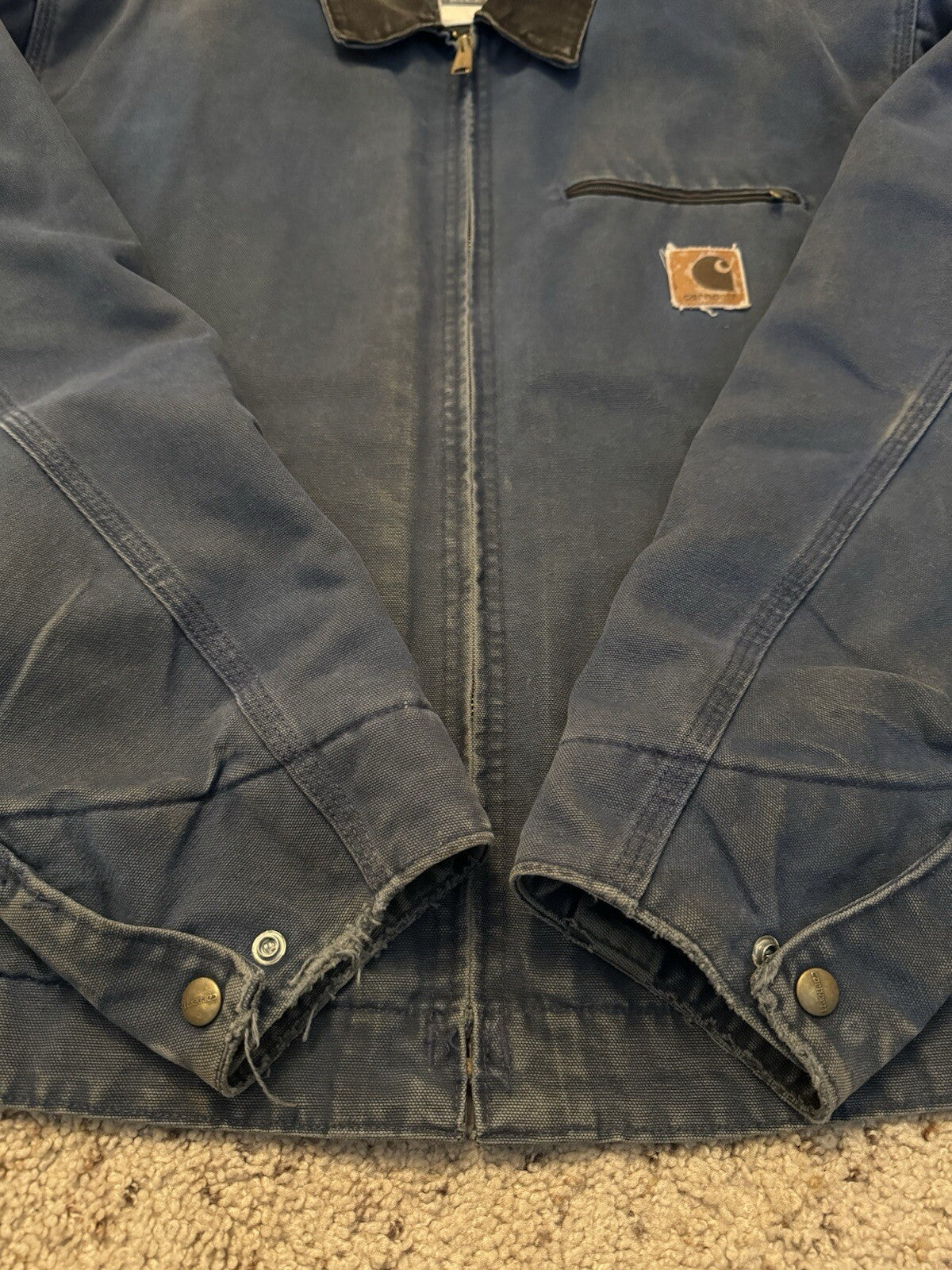 Vintage Carhartt J65 BLU Detroit Jacket blue Size XL RARE Blanket Lined