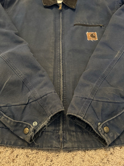 Vintage Carhartt J65 BLU Detroit Jacket blue Size XL RARE Blanket Lined