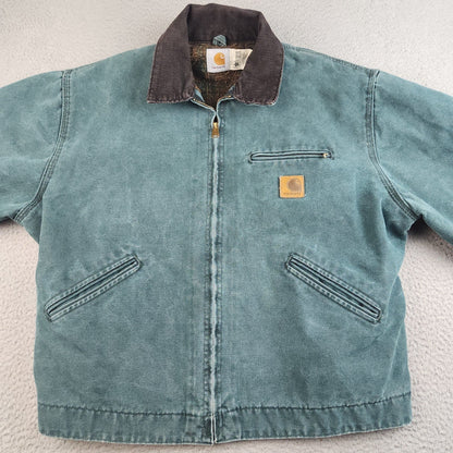 VTG Carhartt Detroit Jacket J43 HTG Hunter Green Large Regular USA Union 1998